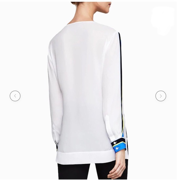 BCBGMAXAZRIA Seraphina Striped Surplice Blouse, Size Small - Picture 2 of 11